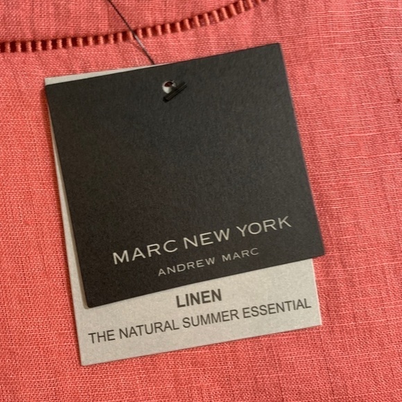 NWT Marc New York Andrew Marc 100% Linen Boxy Cedar Drawstring Cropped Top - Picture 9 of 12